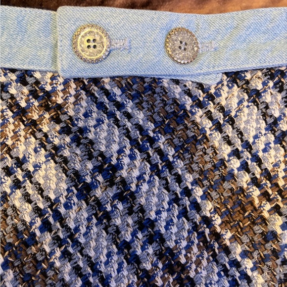 Zara Blue and Brown Tweed Mini Skirt - Picture 7 of 7